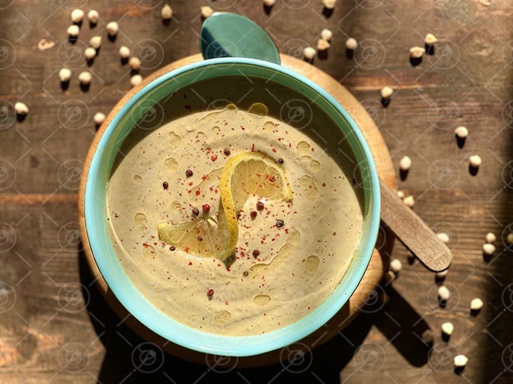 سرو و تزئین حمص (هوموس) سرو و تزئین حمص (هوموس)