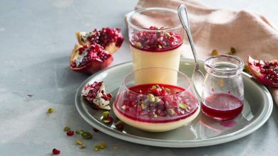 طرز تهیه دسر پارافه انار