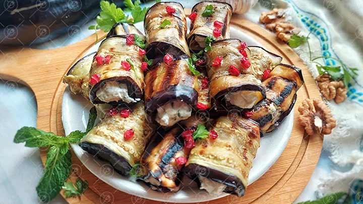 طرز تهیه رول بادمجان و پنیر طرز تهیه رول بادمجان و پنیر