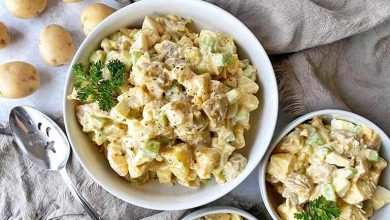 طرز تهیه سالاد ماکارونی با سیب زمینی؛ خوشمزه و آسان