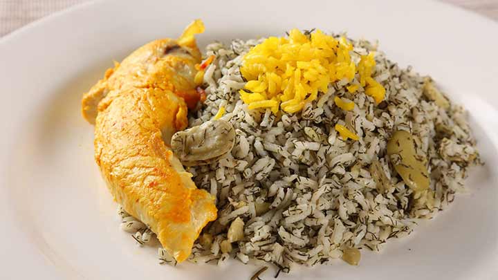 طرز تهیه باقالی پلو با مرغ