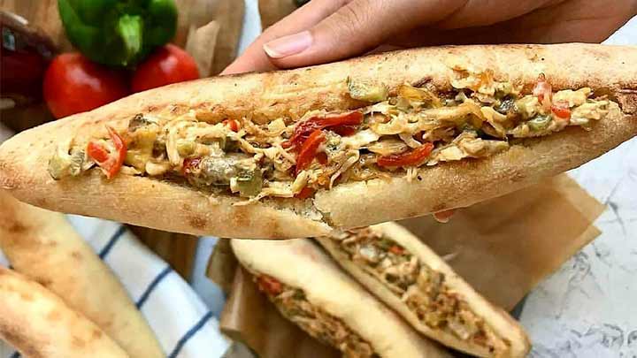 طرز تهیه ساندویچ مرغ تابهای طرز تهیه ساندویچ مرغ تابهای