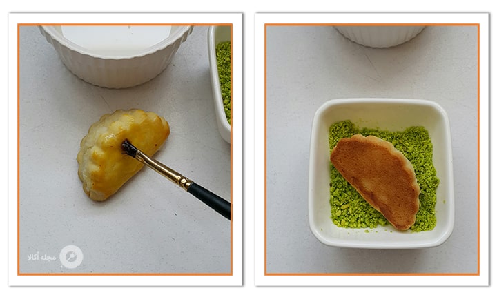 تزئین شیرینی قطاب آناناسی