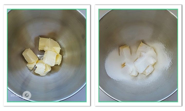 کره نرم شده و پودر قند را با هم مخلوط کنید برای خمیر شیرینی