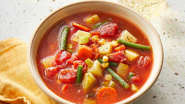 دستور پخت سوپ سبزیجات و عدس