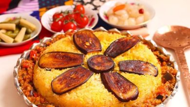 طرز تهیه بادمجان پلو بدون گوشت؛ غذای ساده و خوشمزه
