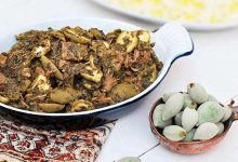 طرز تهیه خورش نعنا، جعفری با چغاله بادام؛ خوشمزه و بهاری