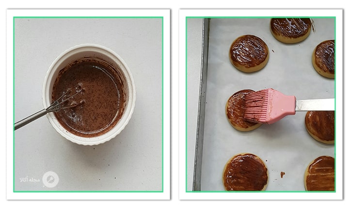 با قلمو روی کوکی ها را رومال کنید