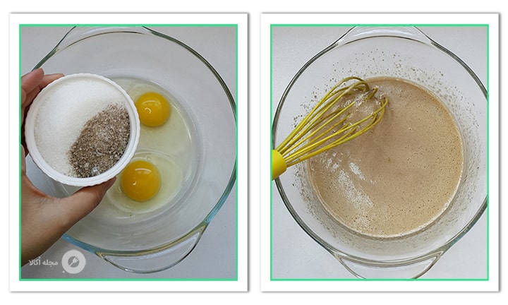 شکر سفید و قهوه ای را به تخم مرغ اضافه کنید بریا کوکی عسلی شکر سفید و قهوه ای را به تخم مرغ اضافه کنید بریا کوکی عسلی