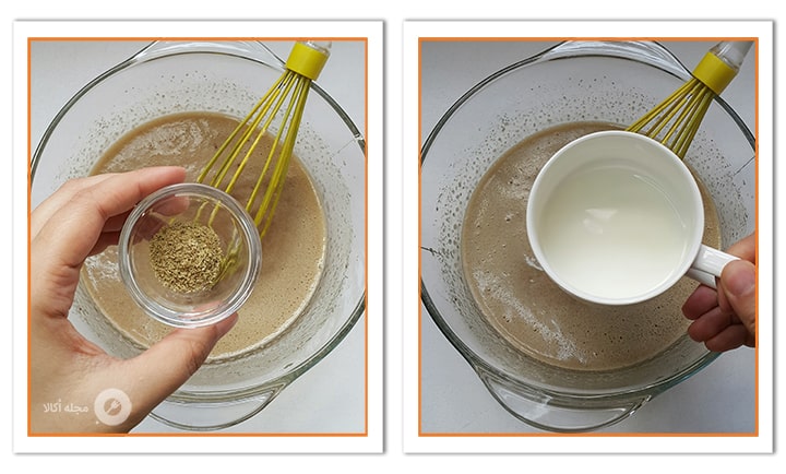 پودر هل و شیر را اضافه کنید به مواد کوکی عسلی