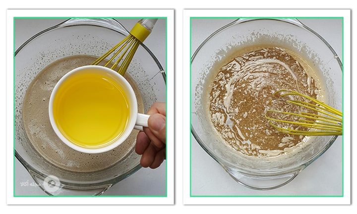 روغن را به مواد اضافه کنید