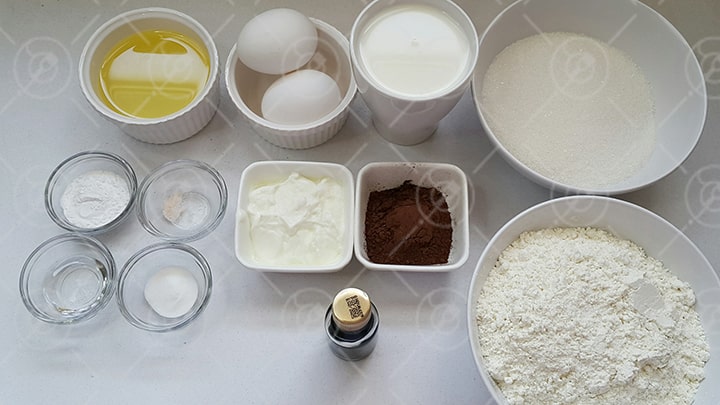 مواد لازم کیک شیفون شکلاتی دو تخم مرغی مواد لازم کیک شیفون شکلاتی دو تخم مرغی