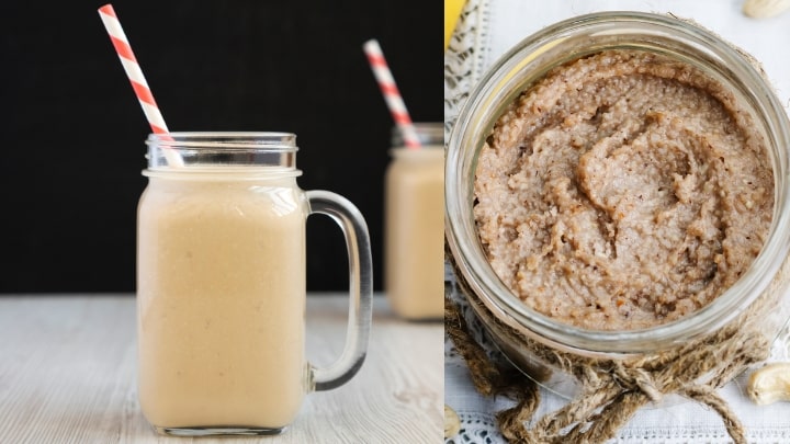 اسموتی شیر نارگیل و کره بادام هندی اسموتی شیر نارگیل و کره بادام هندی