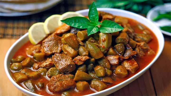 مراحل تهیه خورشت بامیه مراحل تهیه خورشت بامیه