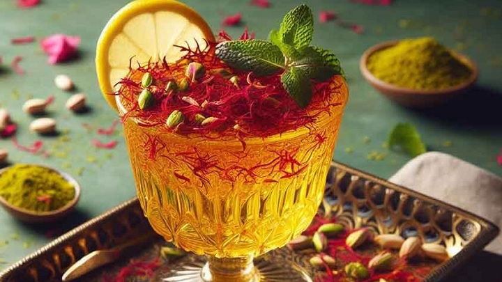 طرز تهیه شربت گلاب با زعفران طرز تهیه شربت گلاب با زعفران