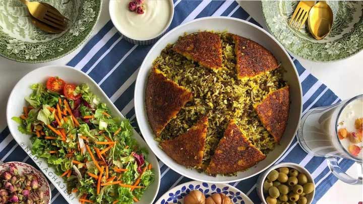 مراحل تهیه سبزی پلو دامغانی مراحل تهیه سبزی پلو دامغانی