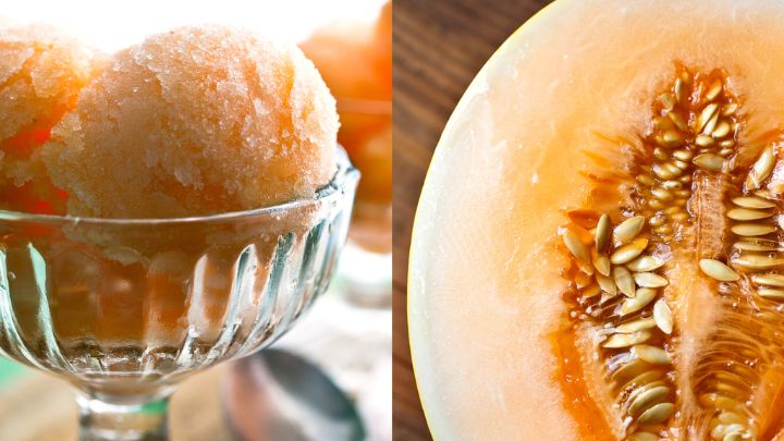 مراحل تهیه بستنی رژیمی طالبی با ماست یونانی