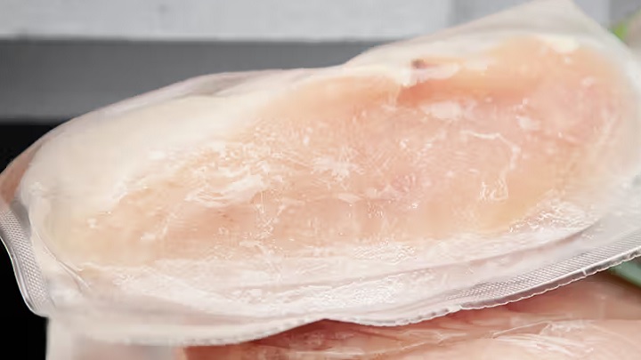 باز کردن یخ مرغ با هواپز