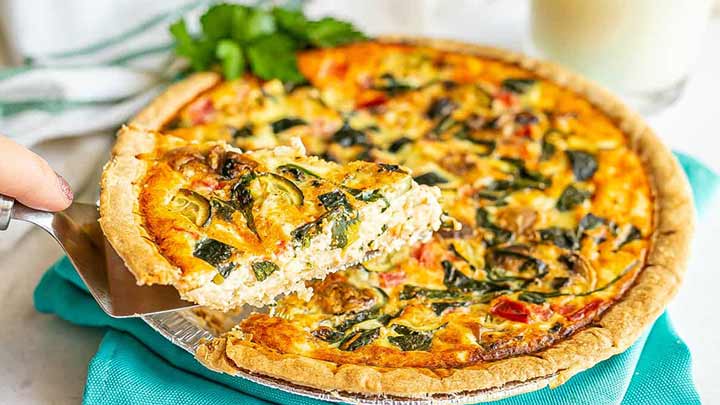 مراحل تهیه کیش مرغ و سبزیجات