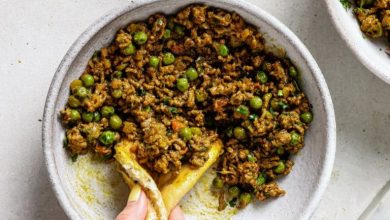 طرز تهیه خوراک نخود فرنگی هندی با گوشت چرخ کرده