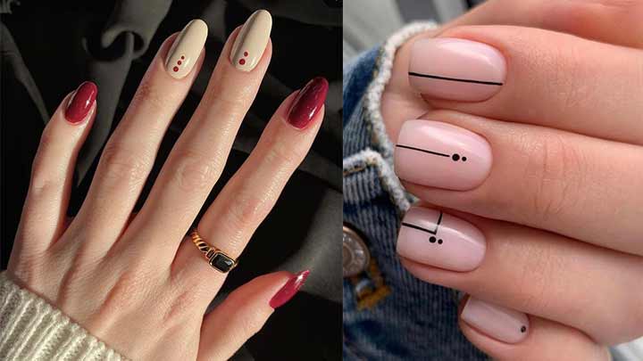 انواع طرح ناخن مینیمال