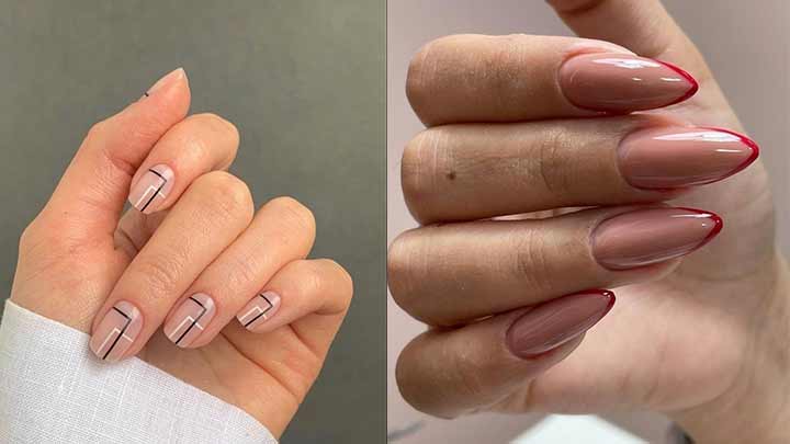 دیزاین ناخن مینیمال فرنچ