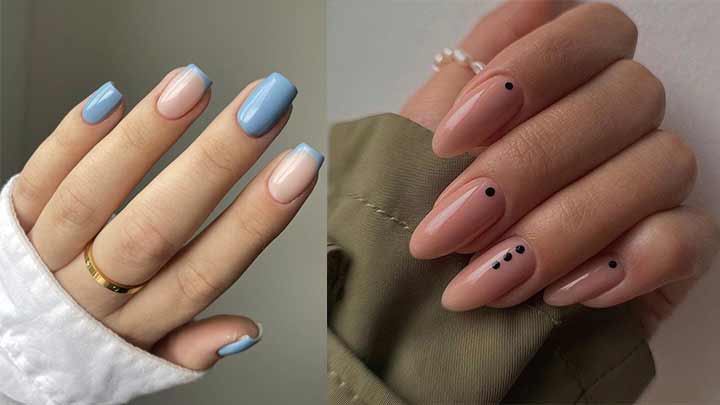 دیزاین ناخن مینیمال با طرح سه نقطه