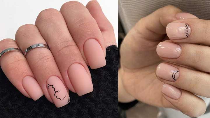 دیزاین ناخن مینیمال با طرح ماه و خورشید دیزاین ناخن مینیمال با طرح ماه و خورشید