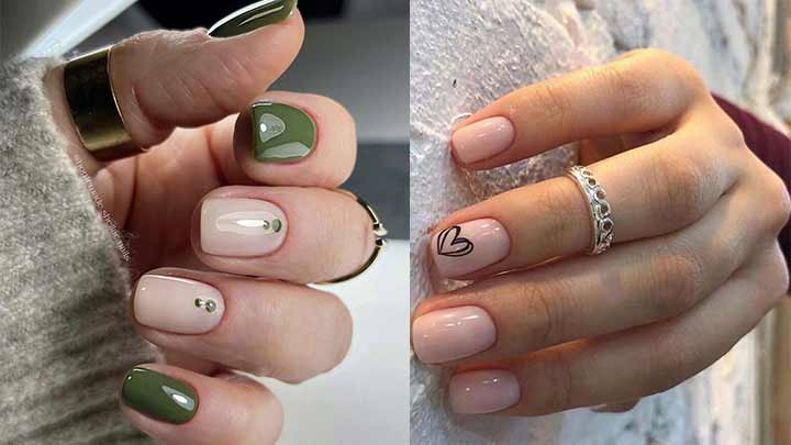 دیزاین ناخن مینیمال با طرح قلب دیزاین ناخن مینیمال با طرح قلب