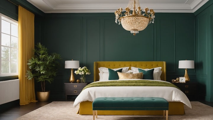 سبز و طلایی برای رنگ شاد اتاق خواب سبز و طلایی برای رنگ شاد اتاق خواب
