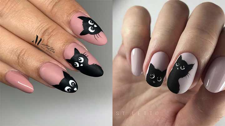 عکس دیزاین ناخن مشکی گربهای عکس دیزاین ناخن مشکی گربهای