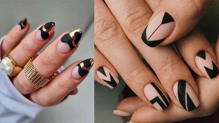 دیزاین ناخن مشکی کلاسیک دیزاین ناخن مشکی کلاسیک