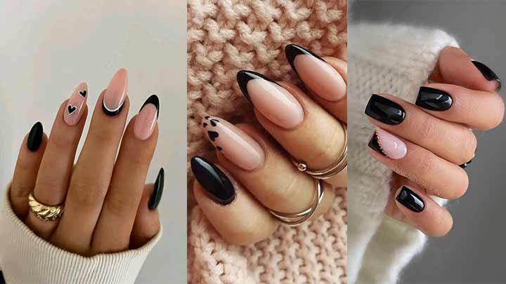 طراحی ناخن مینیمال مشکی دخترانه طراحی ناخن مینیمال مشکی دخترانه