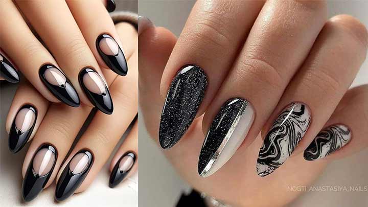 طراحی ناخن مشکی ساده و شیک طراحی ناخن مشکی ساده و شیک