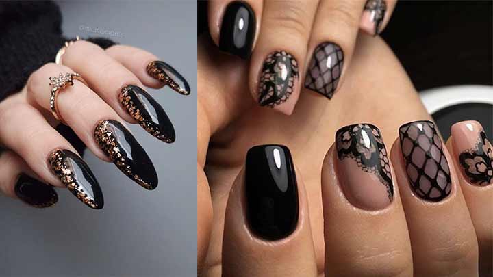 ایده برای دیزاین ناخن مشکی طلایی ایده برای دیزاین ناخن مشکی طلایی