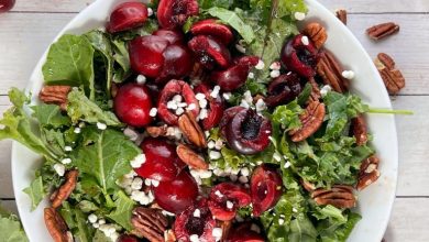 طرز تهیه سالاد گیلاس، مرغ و گردو (یک شام سبک تابستانی)