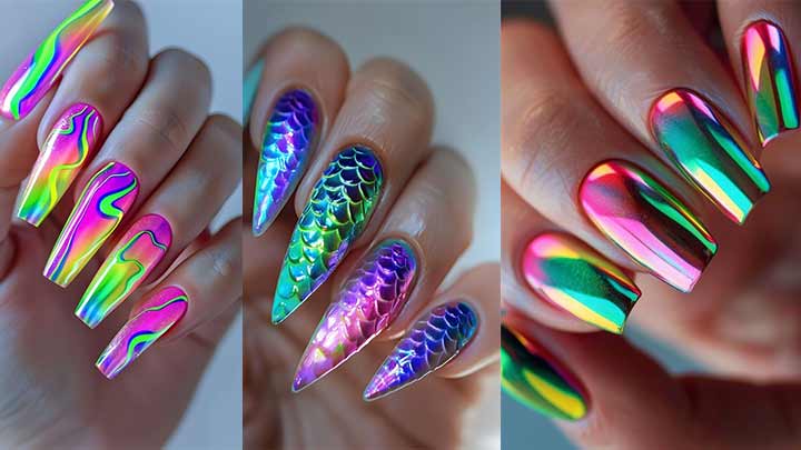 دیزاین پوست ماری ناخن کروم دیزاین پوست ماری ناخن کروم