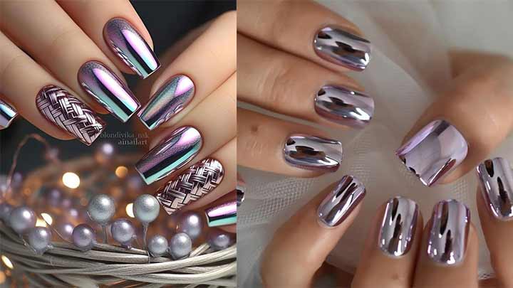 دیزاین ناخن کروم پرطرفدار و با کلاس دیزاین ناخن کروم پرطرفدار و با کلاس
