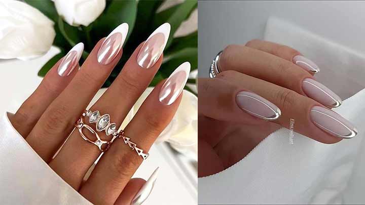 طرح ناخن فرنج با لاک کروم طرح ناخن فرنج با لاک کروم