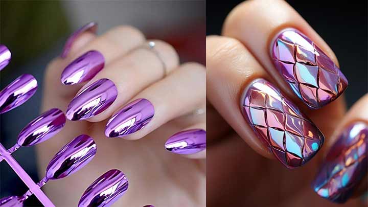 طرح ناخن موزاییکی کروم طرح ناخن موزاییکی کروم