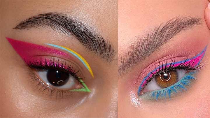 خط چشم با رنگ های تابستانی