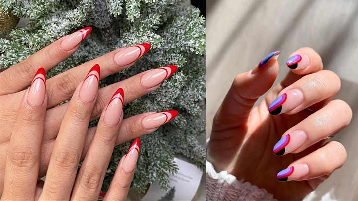 طرح و مدل فرنچ رنگی قرمز طرح و مدل فرنچ رنگی قرمز