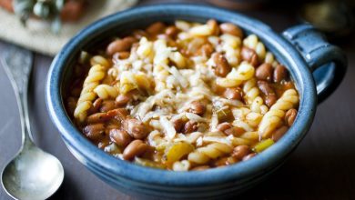 خوراک لوبیا چیتی با پاستا برای ناهار؛ ساده و خوشمزه