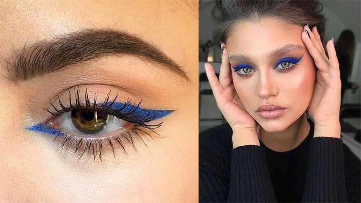 خط چشم جذاب با رنگ آبی