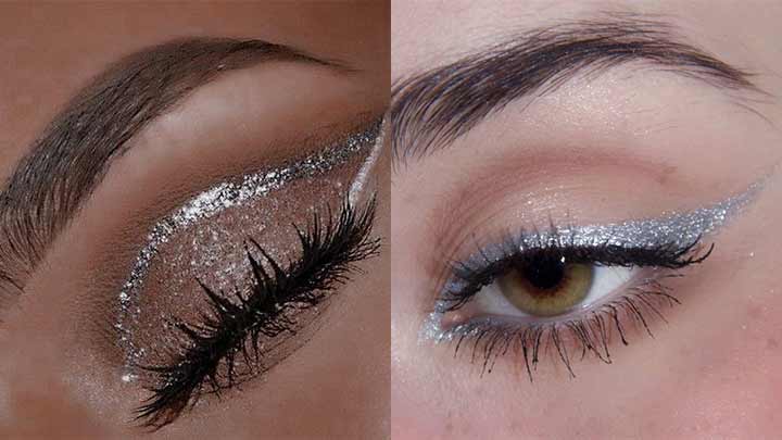 خط چشم نقره‌ای جذاب