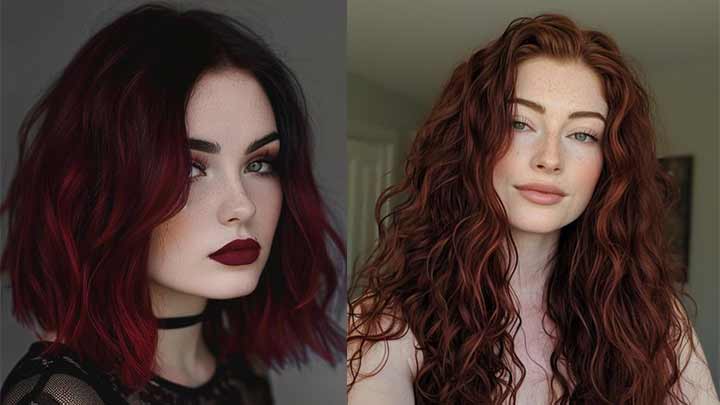 رنگ موی گیلاسی شکلاتی دخترانه شیک رنگ موی گیلاسی شکلاتی دخترانه شیک