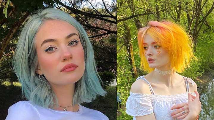 رنگ موی پاستیلی سبز کمرنگ رنگ موی پاستیلی سبز کمرنگ