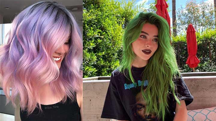 رنگ موی پاستیلی یاسی و صورتی رنگ موی پاستیلی یاسی و صورتی