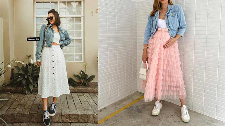 استایل تابستانه ترند با دامن  استایل تابستانه ترند با دامن