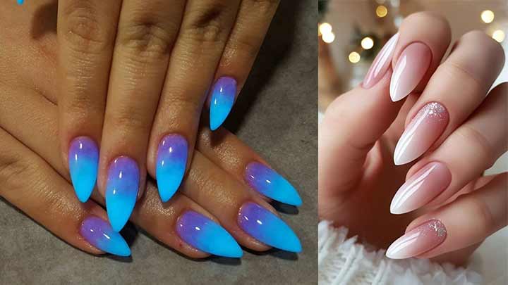 ناخن امبره رنگ جیغ آبی ناخن امبره رنگ جیغ آبی